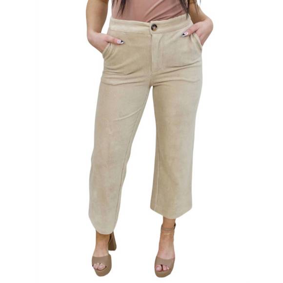 NEW LUCY PARIS bruna corduroy pant in beige - Picture 1 of 1